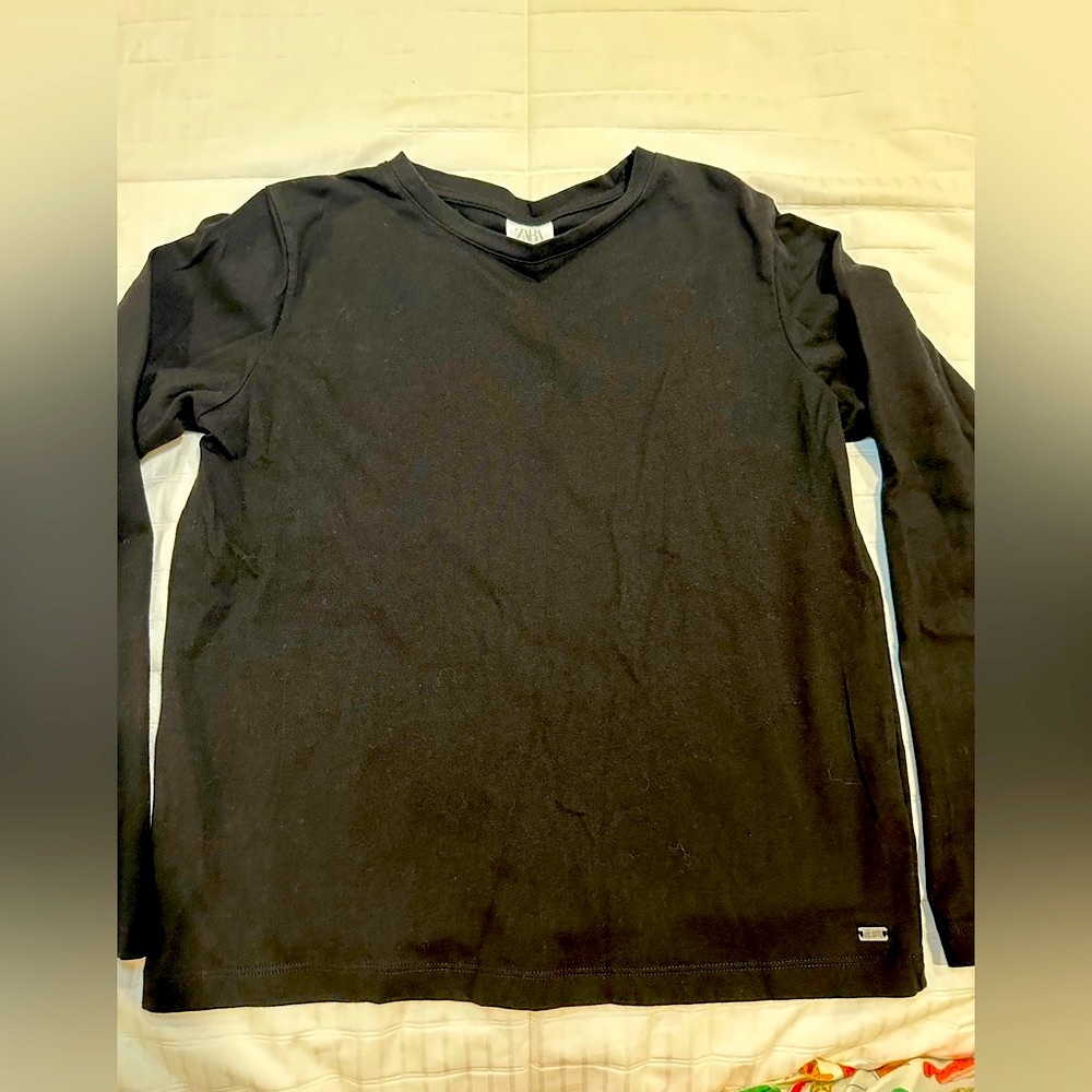 Zara girls kids Black Long Sleeve Shirt